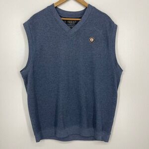 Ahead Authentics Mens Blue Pima Cotton V-Neck Oak Quarry Golf Club Vest L
